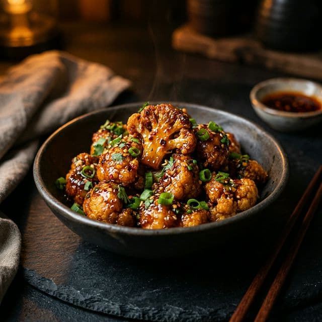 Crispy Manchurian bites with lacquered sauce